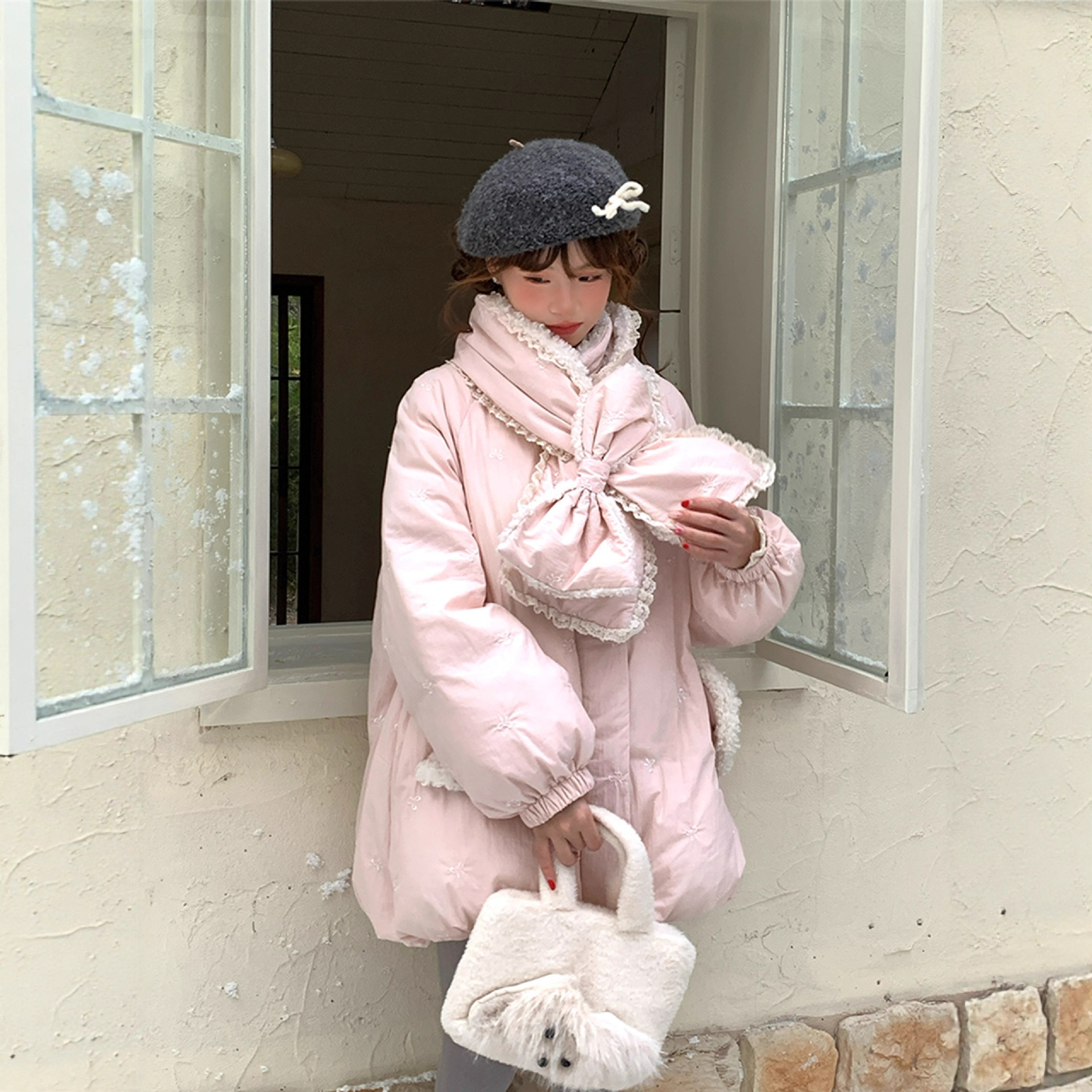 sinsingirl 奶油慕斯 '90白鸭绒' 粉色羽绒服女2024冬季爆款外套