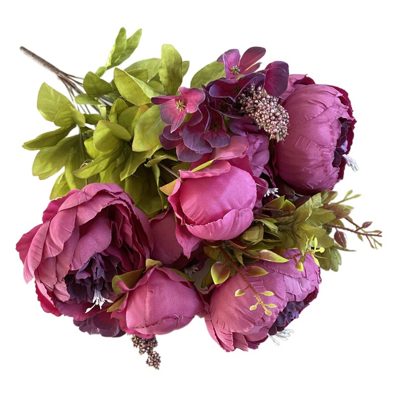 Peonía artificial de núcleo europeo, ramo para bodas y sala de estar