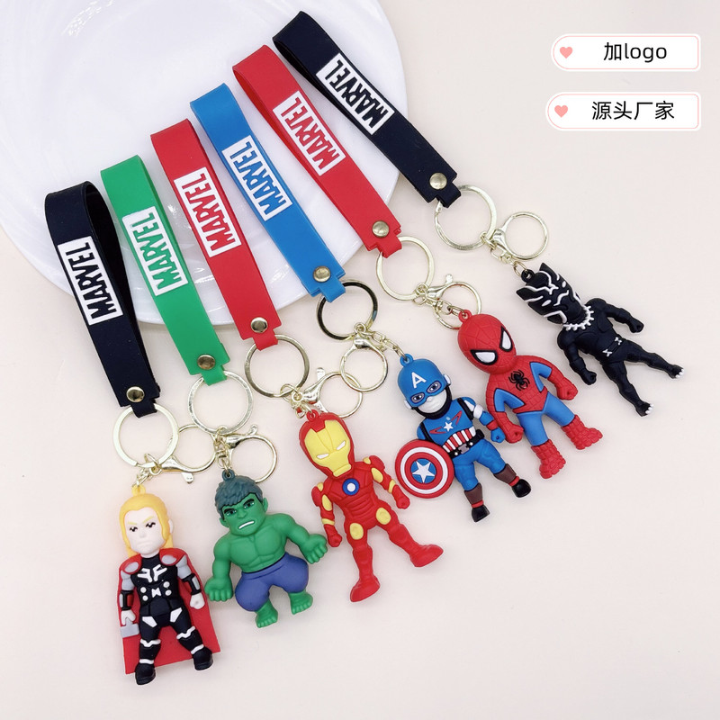 Cross-Border Avengers Pvc Keychain Marvel Pendant Student Doll Ornament Gift Car Decoration Gift