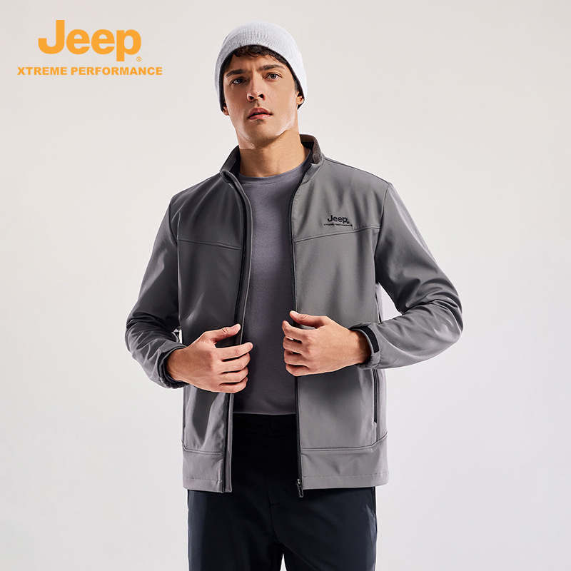 Jeep Official Outdoor Composite Soft Shell Jacket Men's Autumn and Winter Windproof Warm Fleece Jacket Waterproof Sports Jacket Jeep Official Outdoor Composite Soft Shell Jacket Men's Autumn and Winter Windproof Warm Fleece Jacket Waterproof Sports Jacket