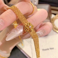 中古編み込み時計ストラップローズブレスレットライトラグジュアリーレトロサテンダイヤモンドハイエンド絶妙な小さな香りのブレスレット