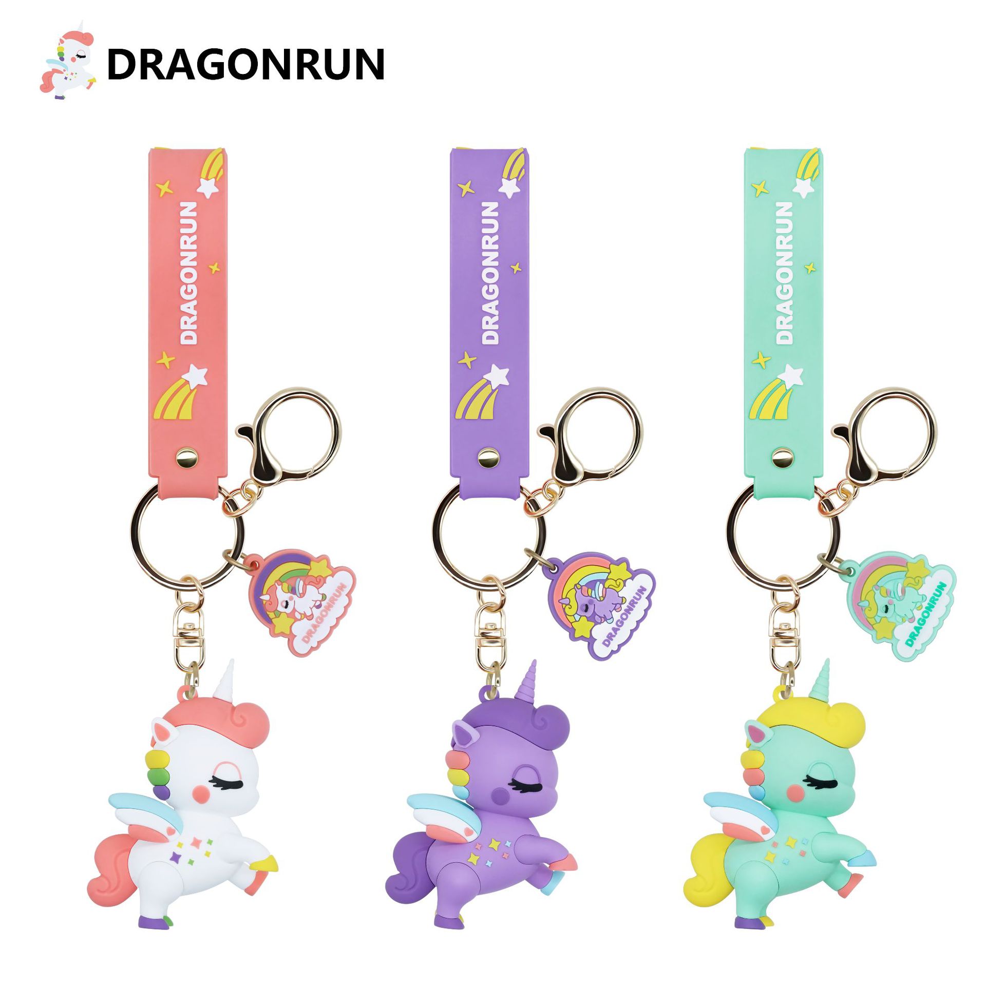 可爱卡通马小驰钥匙扣 卡通可爱少女心钥匙扣玩偶包包钥匙扣批发