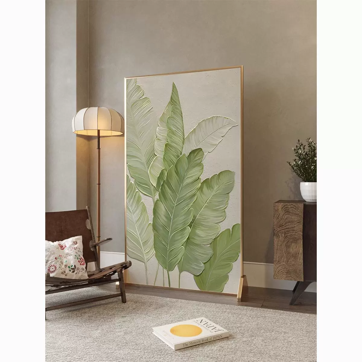 现代新款屏风隔断客厅现代简约奶油风北欧卧室家用办公室遮挡绿