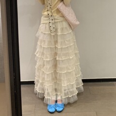 夏季芭蕾网纱蓬蓬蛋糕裙女2025春秋新款甜美显瘦层次感法式半身裙