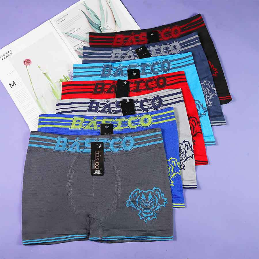 Calzoncillos bóxer para hombre de comercio exterior, ropa interior deportiva elástica, transpirable y sin costuras, con estampado de pequeños monstruos.