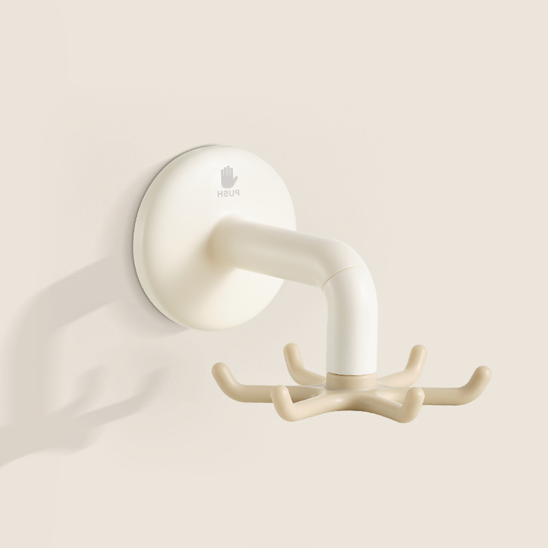 Gancho giratorio de cocina, ventosa, estante montado en la pared, olla sin perforaciones para el hogar, estante de almacenamiento de cuchara, estante para espátula