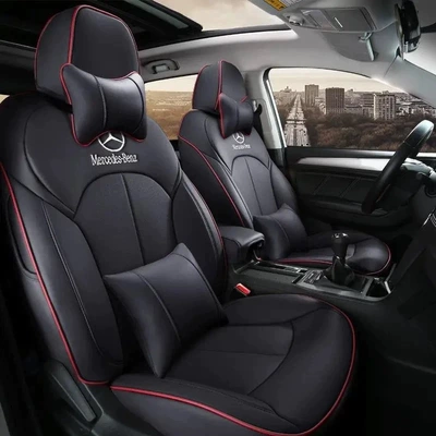 Cover C-Class E-Class Glc Glb, Modelə uyğun (Original) oturacaq örtükləri - black-red-deluxe-edition-five-seats-nappa-leather-fully-surrounded-front-and-rear-rows