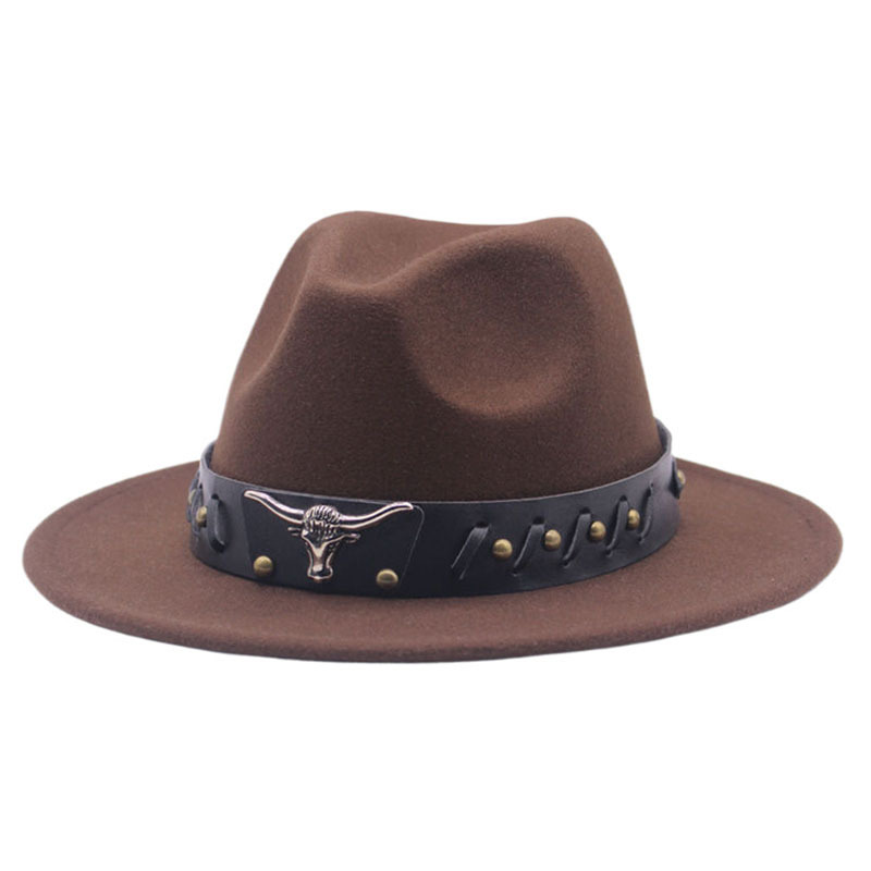 Cappello da cowboy spagnolo unisex Cappello a cilindro jazz erboso con tesa piatta e tesa larga per uomo e donna_voghion.com