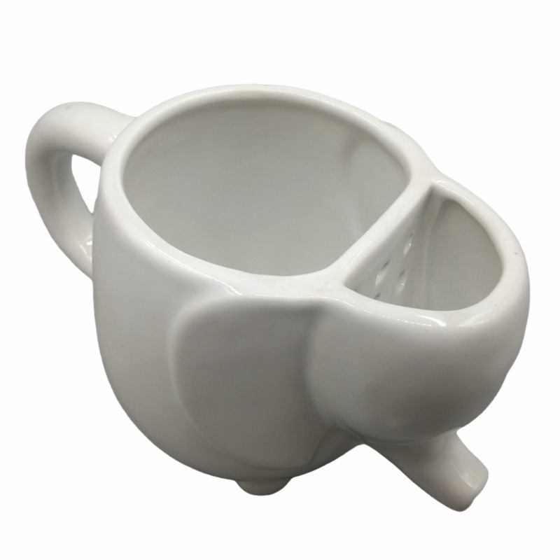 Taza de bolsa de té de cerámica de elefante blanco Taza de té de elefante de comercio exterior transfronterizo Taza de té de animales de venta caliente de Amazon personalizada