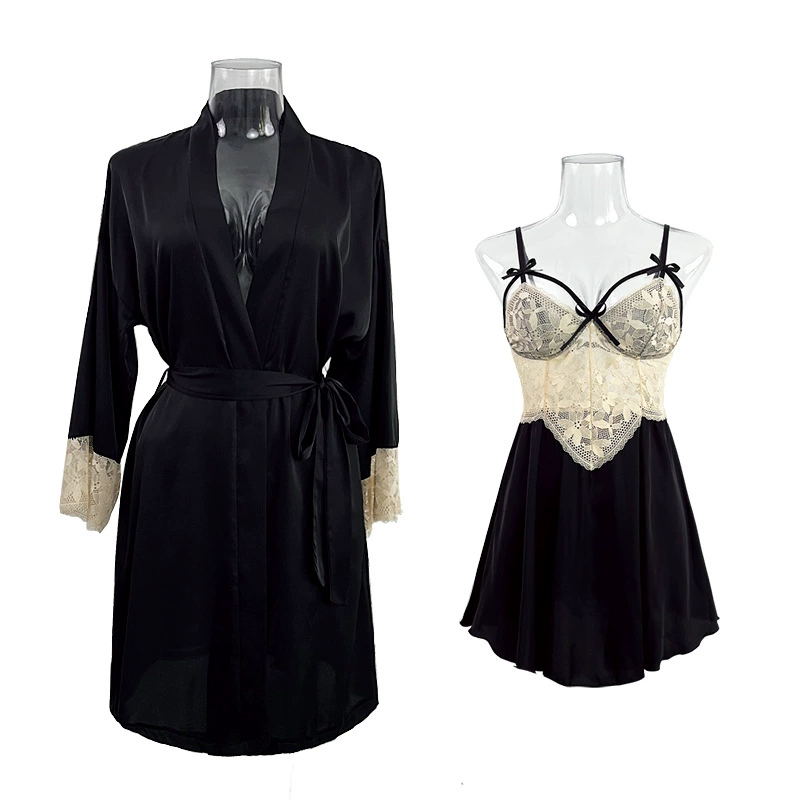 菲韵 Sexy pijama, long-sleeve, bathrobe, V-neckline, wholesale