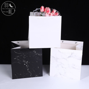 Flowers Tote Bag Potted Baking Cake Wedding Candy Gift Bag Thickened Square Packaging Bag Wholesale Printable Logo