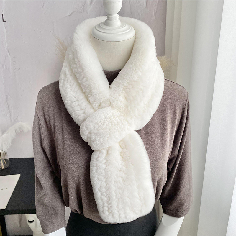 Rex Kaninchenfell Schal Für Damen Warm Winter Mode Accessoire_voghion.com