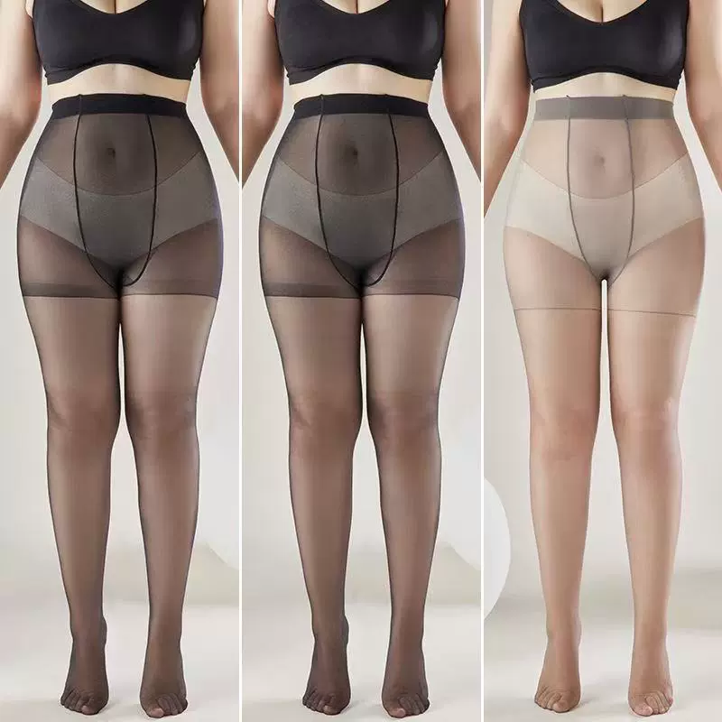 大码小码黑丝丝袜女夏季薄款防勾丝不掉档性感光腿神器连裤袜子批
