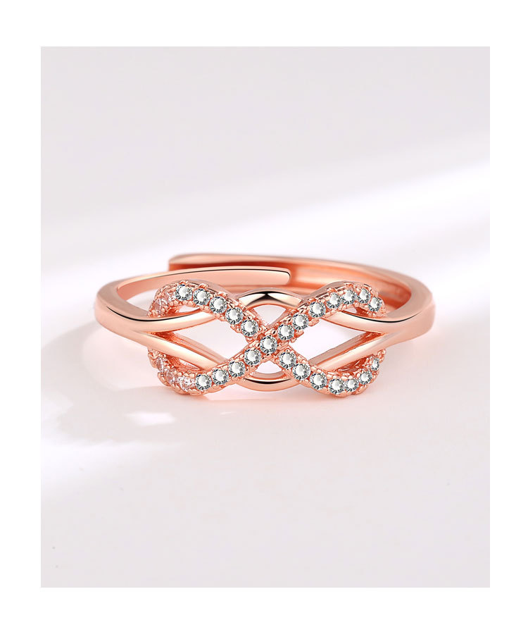 Elegant Lady Infinity Copper Plating Inlay Zircon Open Rings display picture 4