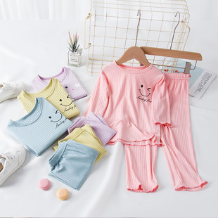 Летняя детская шелковая пижама, детский дышащий комплект для мальчиков, свободный крой