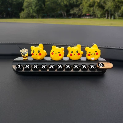 License Plate, Cute Cartoon — Nömrəli dayanma kartı - 4-pikachu-1-lemon-tea-black-aromatherapy-license-plate
