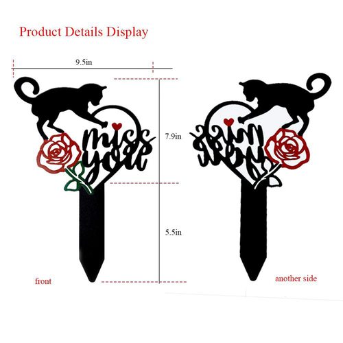 New Unittype Mom Memorial Cemetery Marker Heart Shape Pile Sympathy Cemetery Sign Pile Metal Crafts Decoration