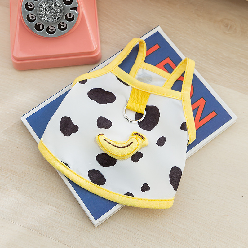 Primavera y verano Perro Delgado tridimensional fruta Linda tracción Honda gato Chaleco de dos patas Teddy ropa para perros mascotas