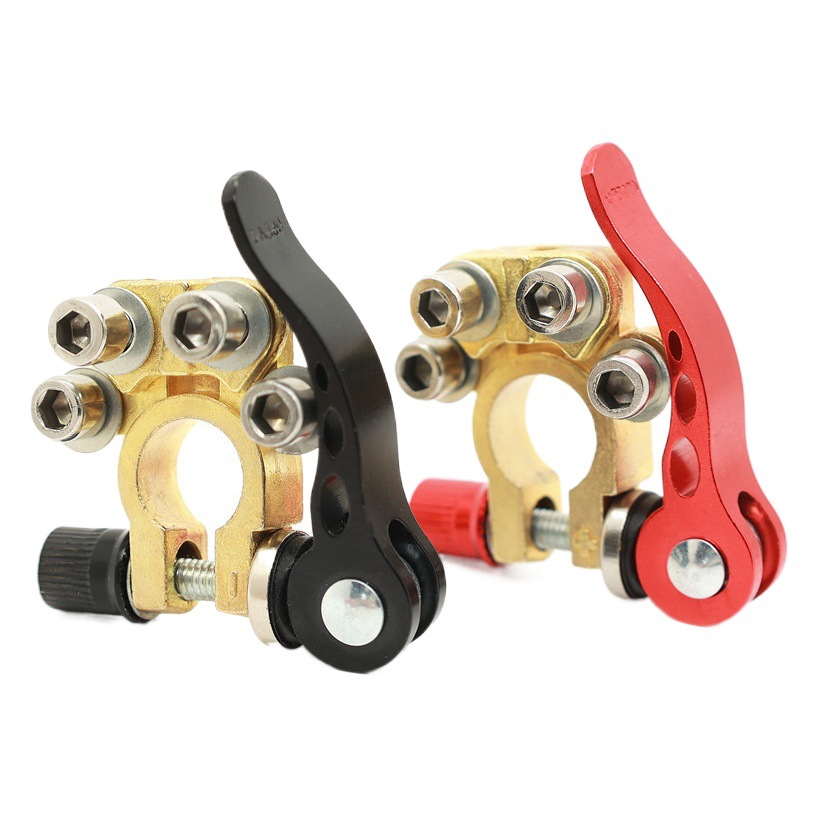 Terminal de la batería conector de zinc chapado en cobre + junta de lana rojo y azul de liberación rápida desconexión terminal de la batería del coche