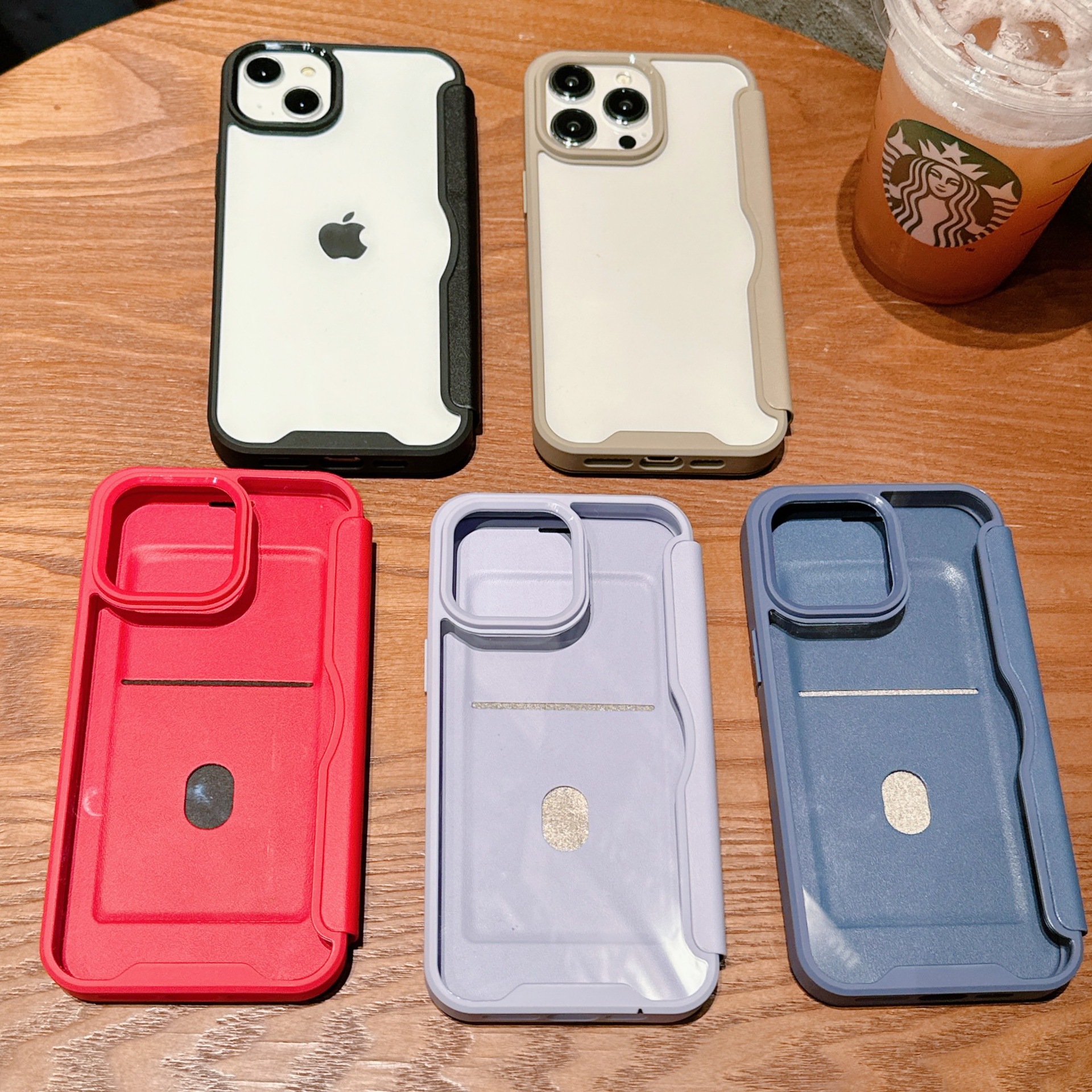 新款适用iphone16手机壳简约讯甲皮套插卡全包苹果16防摔手机壳