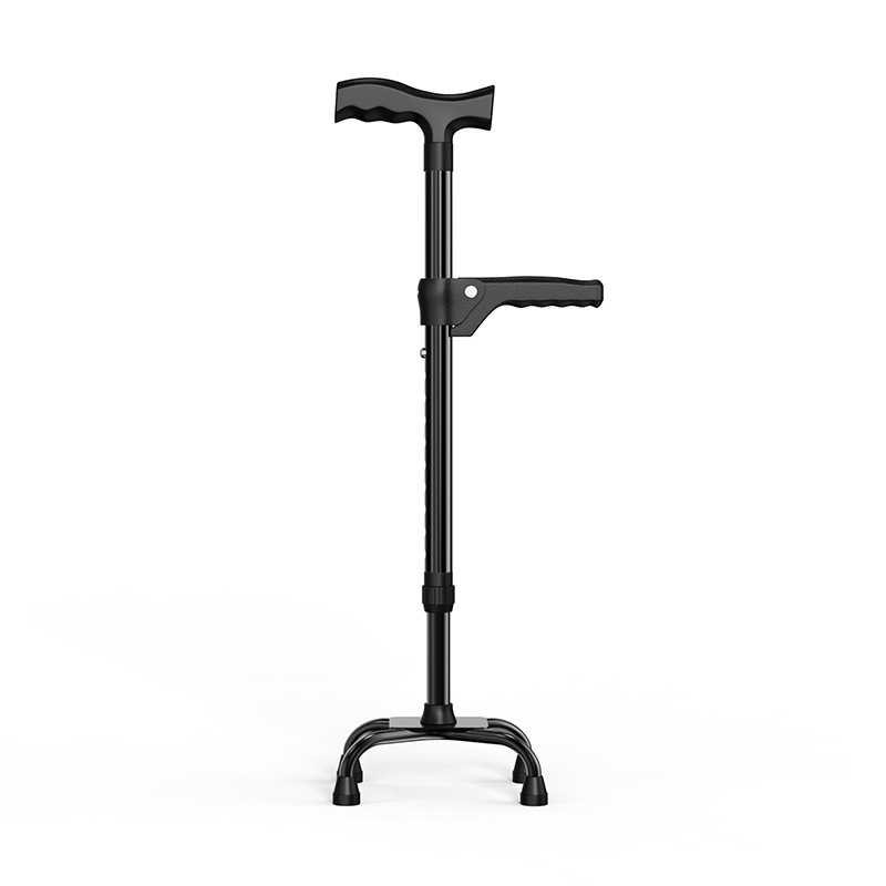 Bastón Fushide, bastón telescópico, bastón antideslizante de cuatro patas para personas mayores, bastón de cuatro esquinas para personas mayores, auxiliar para levantarse.