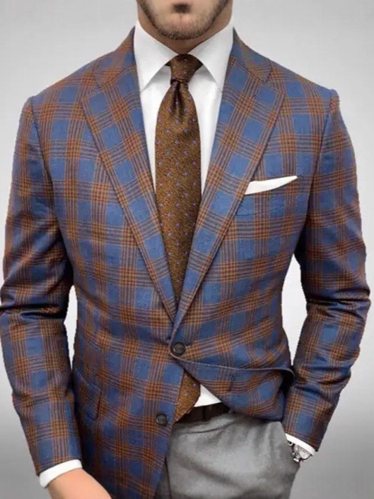 Trajes transfronterizos ordenados impresión de dos botones trajes casuales de hombre para trabajar con ropa ligera de negocios de hombre en stock