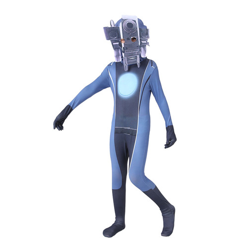 Halloween Skibidi tights cos costume jumpsuit children's cosplay suit surveillance man vs toilet man