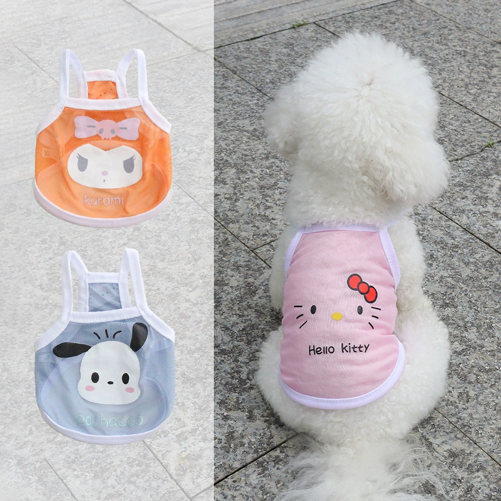 Летний прохладный сетчатый жилет для кошек и собак Sanrio, дышащий жилет для маленьких и средних собак Бишон Фризе Корги