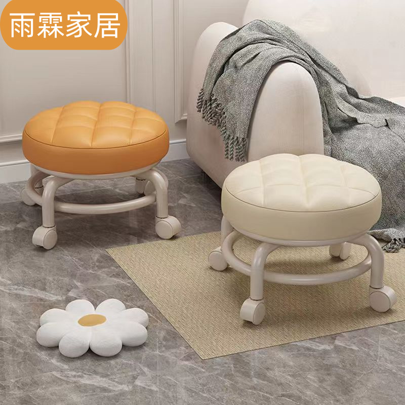 家用移动小凳子滑轮美缝矮凳稳定钢架支撑结实实用万向轮滑轮矮凳