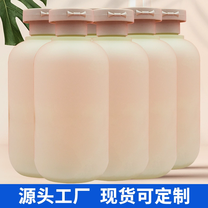 В наличии 300 мл бутылка шампуня ПЭТ пластиковая косметическая бутылка геля для душа кремово-белая Розовая прозрачная упаковка