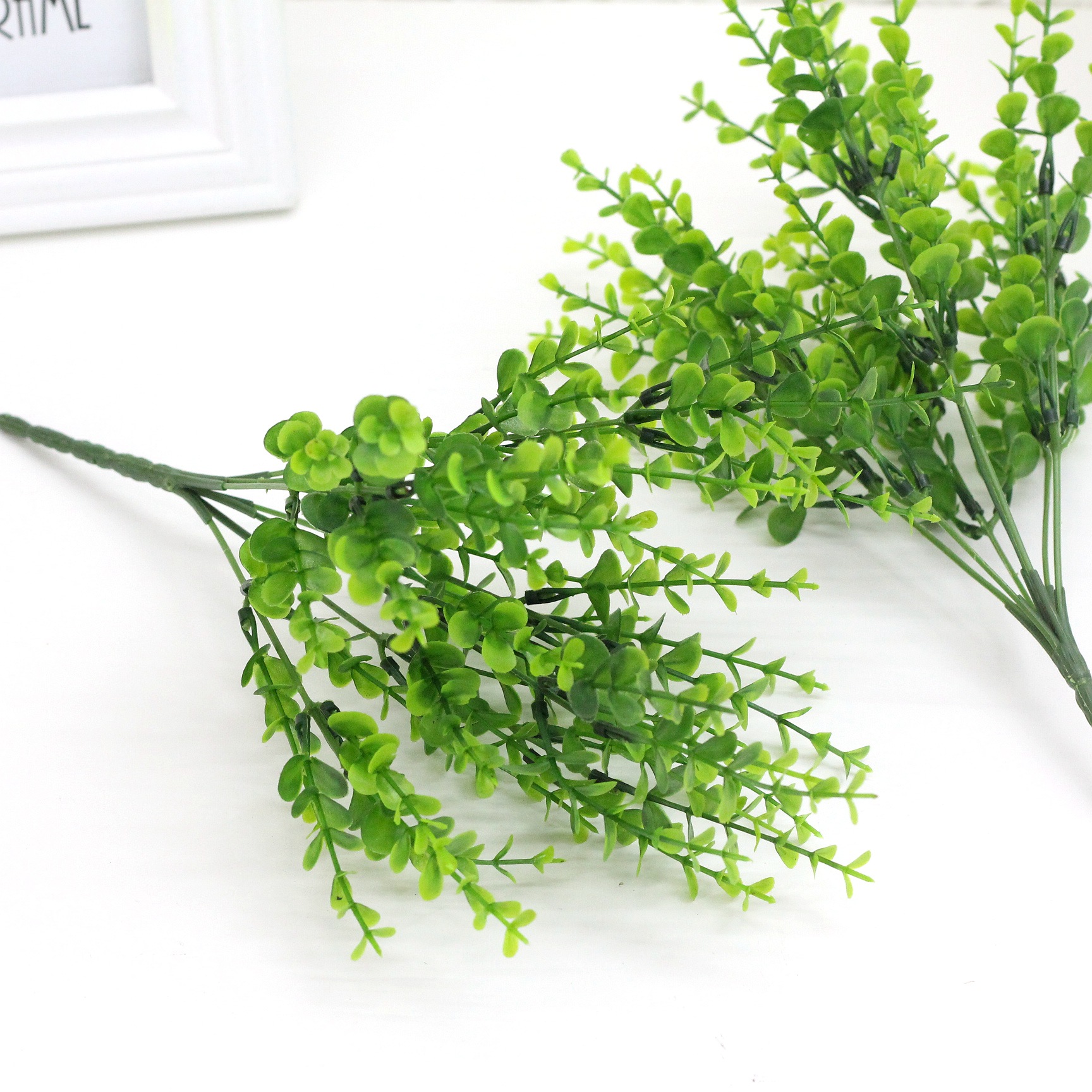 仿真水草7叉尤加利仿真塑料花綠植水草塑料植物墻工程