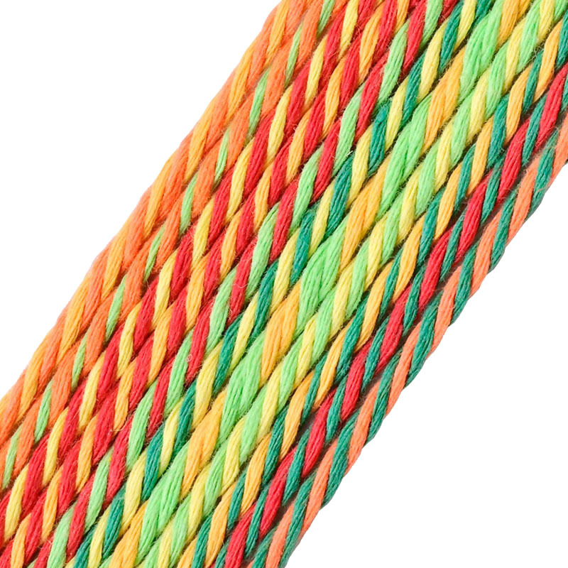 3mm100米双色棉绳彩色diy手工编织装饰两色棉线绳挂毯绳子捆绑绳