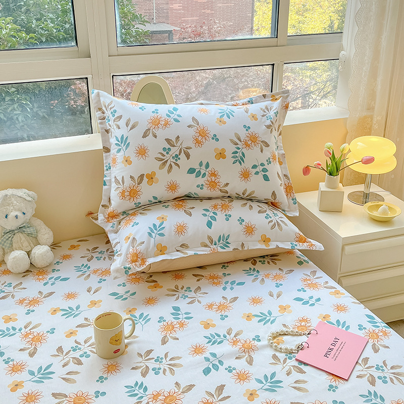 Funda de almohada fresca pequeña de algodón puro Un par de fundas de almohada para el hogar individuales 48x74cm Funda interior de núcleo de almohada de algodón Student 4
