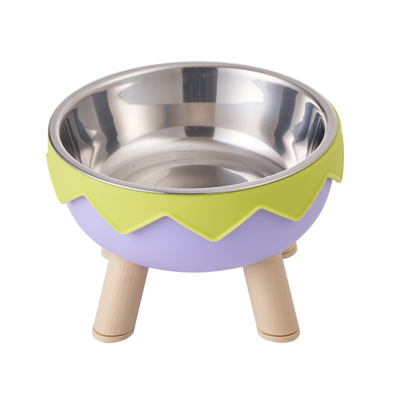 Fabricantes Cuenco de cáscara de huevo Cuenco para mascotas Macaron Cuenco de acero inoxidable Protector de cuello Cuenco para gatos Cuenco para perros antideslizante