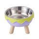Factory Eggshell High Bowl Pet Bowl Macaron Stainless Steel Bowl Neck Protection Cat Food Basin Non-slip Anti-turnover Dog Bowl