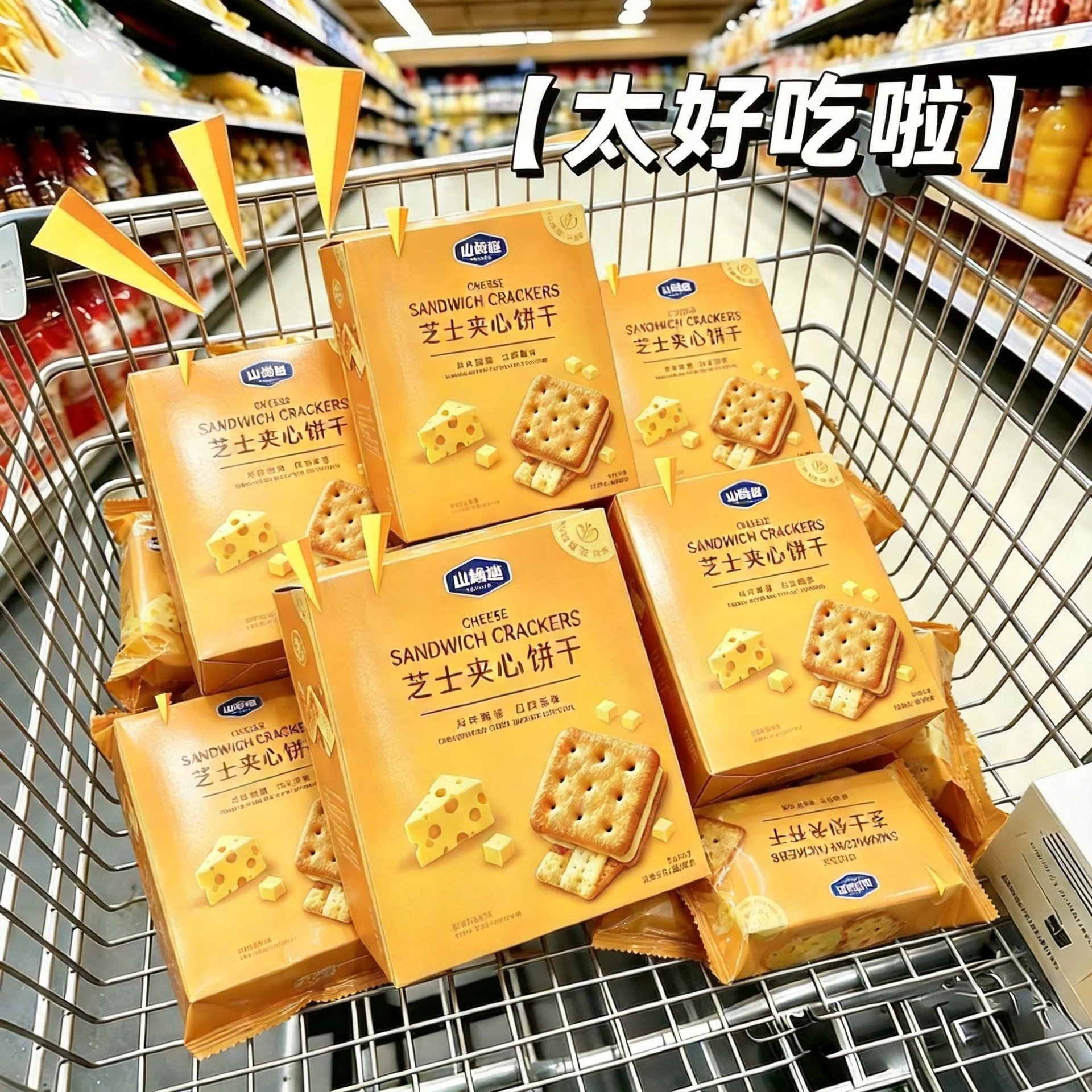 【Sam's Fun】Salty Cheese Sandwich Biscuits, Savory and Crispy, Casual Office Snacks, Individually Packaged