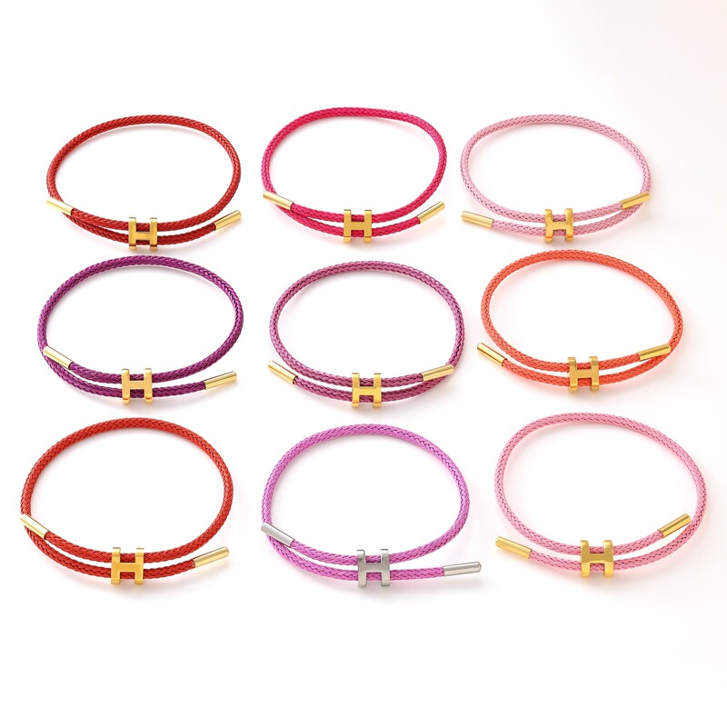 2025 New Zodiac Year Lucky Red String Bracelet Multicolor Handmade Woven H Bracelet Non-Fading Unisex Rope Wholesale