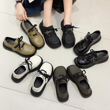 小皮鞋女2025夏季新款真皮厚底时尚休闲鞋百搭百搭大头鞋大码女鞋