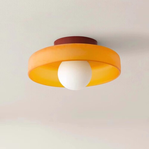 Nordic Minimalist Round Corridor Lamp Creative Restaurant Study Balcony Flush Mount Ceiling Lamp Corridor Cream Wall Lamp Entrance Lamp