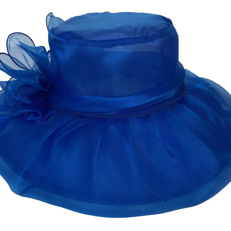 Mesh Hat, European and American Summer New Organza Large Brim Sunshade Hat, Foldable and UV Resistant Beach Top Hat for Women_voghion.com