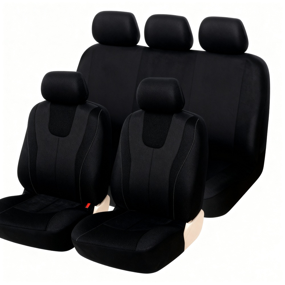 New cross-border elastic fabric vest with decorative details, universal car seat cover for Amazon, Temu, and Mercado