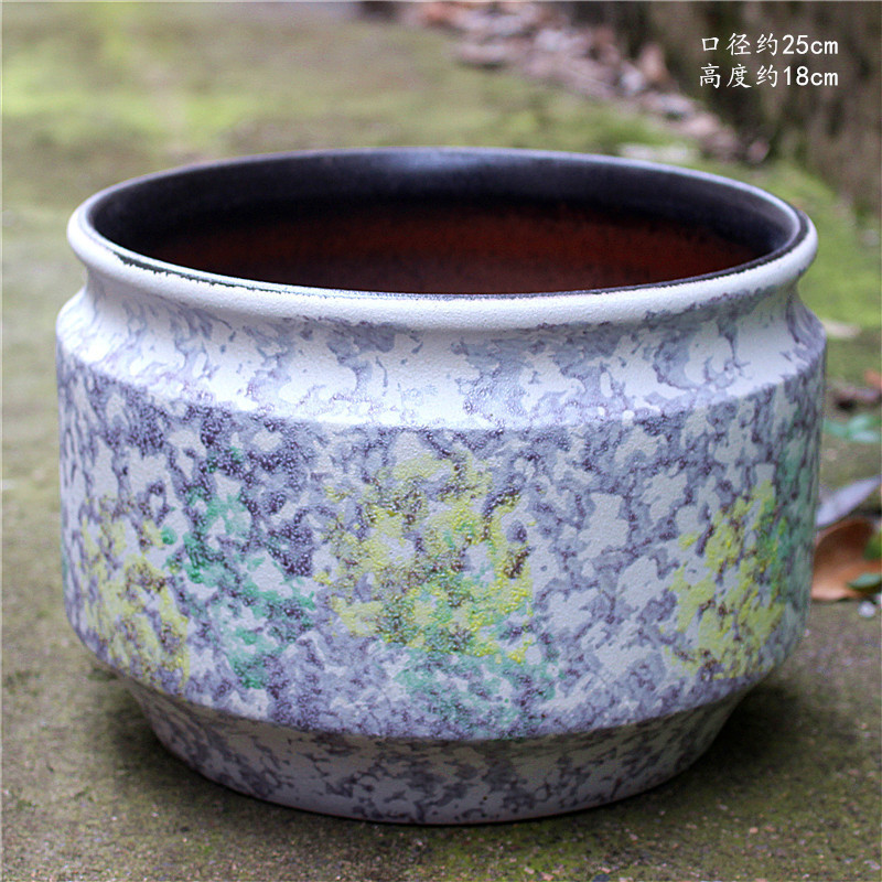 Handmade Coarse Pottery Round Pot with a Large Opening for Succulents, Traditional Succulent Cluster Pot, Purple Clay Pottery Vase, Ceramic Plant and Flower Pot Handmade Coarse Pottery Round Pot with a Large Opening for Succulents, Traditional Succulent Cluster Pot, Purple Clay Pottery Vase, Ceramic Plant and Flower Pot