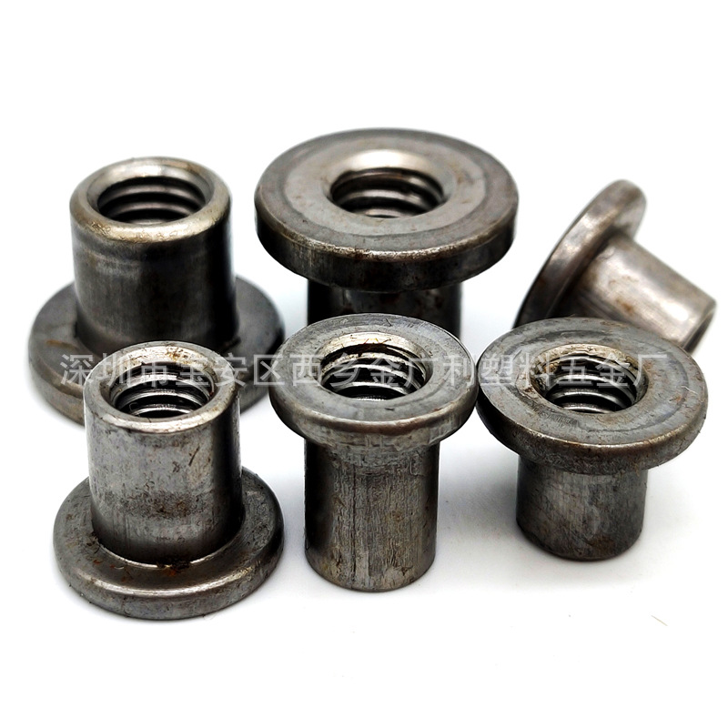铁板螺母家具用T型焊接螺母电动车台阶圆铁板螺帽通孔公制M6M8M10