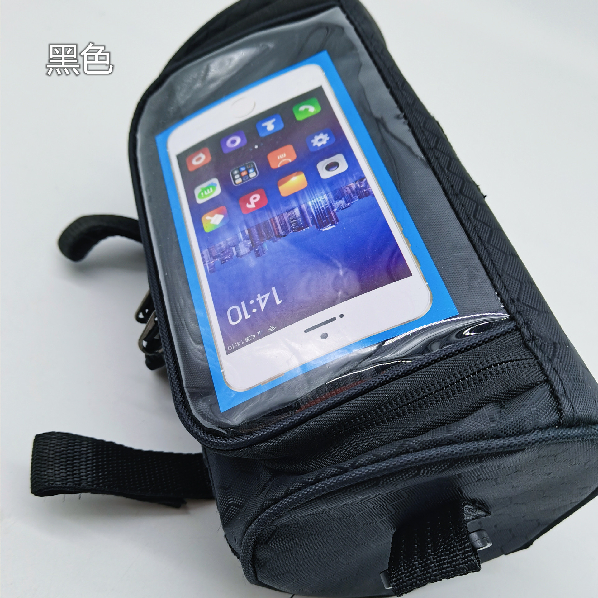 Bicicleta de montaña bolsa de manillar de la bicicleta bolsa de cabeza de dragón bolsa en forma de tubo pantalla táctil bolsa de teléfono móvil equipo de equitación de gran capacidad bolsa de haz frontal