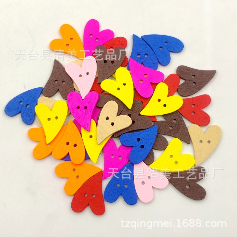 20*25mm ocho colores botones de corazón de melocotón curvados color DIY botones de corazón de melocotón estilo 100 piezas/paquete