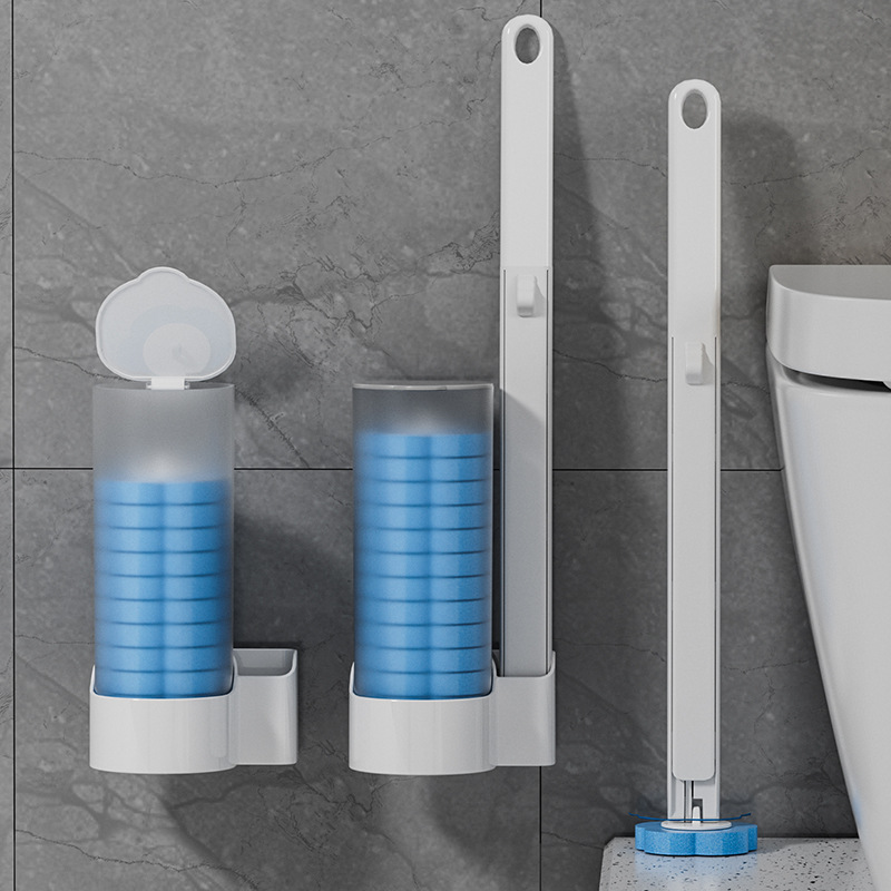 Disposable Toilet Brush Set for Bathroom, No Dead Corners, Household Use, Replaceable Cleaning Brush Heads, Toilet Brush