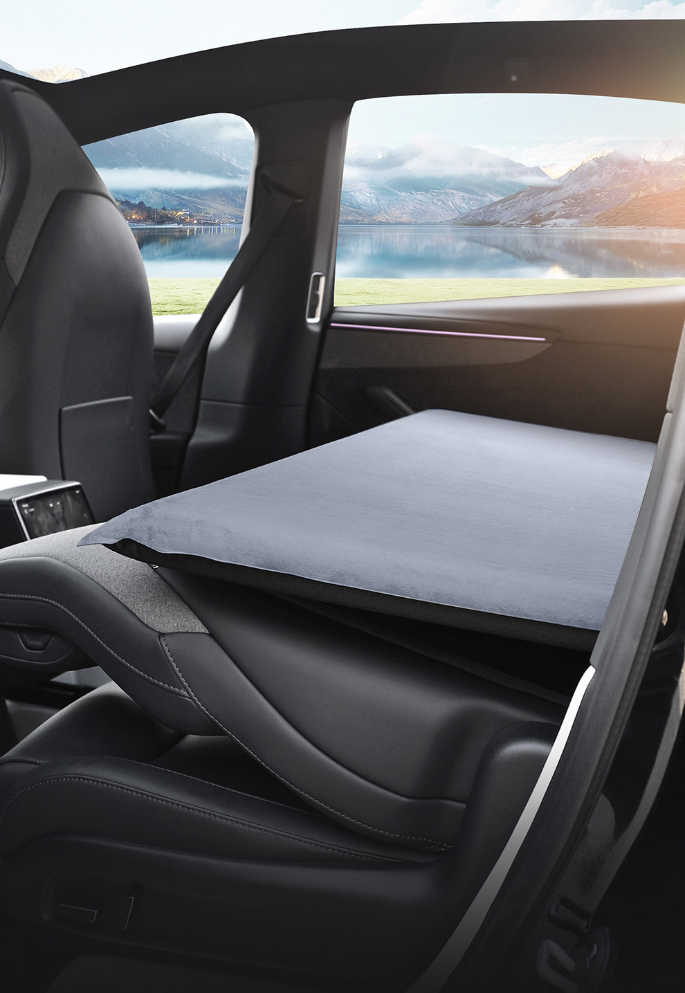 Tesla Model Yl Special Car Inflatable Mattress Camping Trunk Sleeping Pad Car-Mounted Slope Leveling Pad