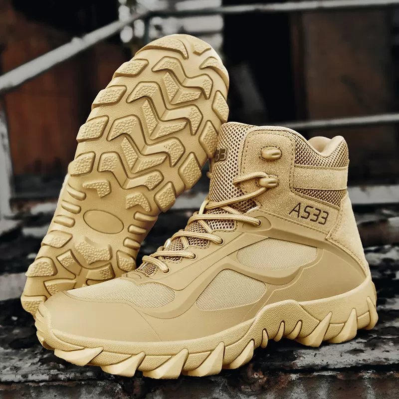 2025新款跨境大码 户外防滑耐磨徒步登山训练战术靴男