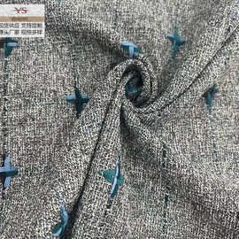 新款小香风面料加工 秋冬服装外套马甲箱包粗纺花呢布料