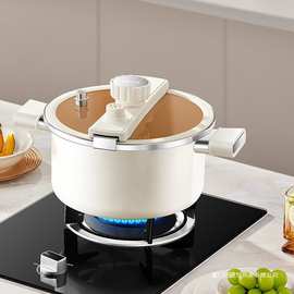 小熊汤锅家用微压锅CP-JG061加厚双耳锅精铁锅燃气电磁炉煮锅炖锅